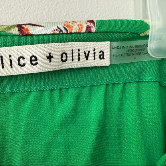 NWT Alice+Olivia Women’s Maxi Skirt Floral Green Size 4 - Picture 6 of 7
